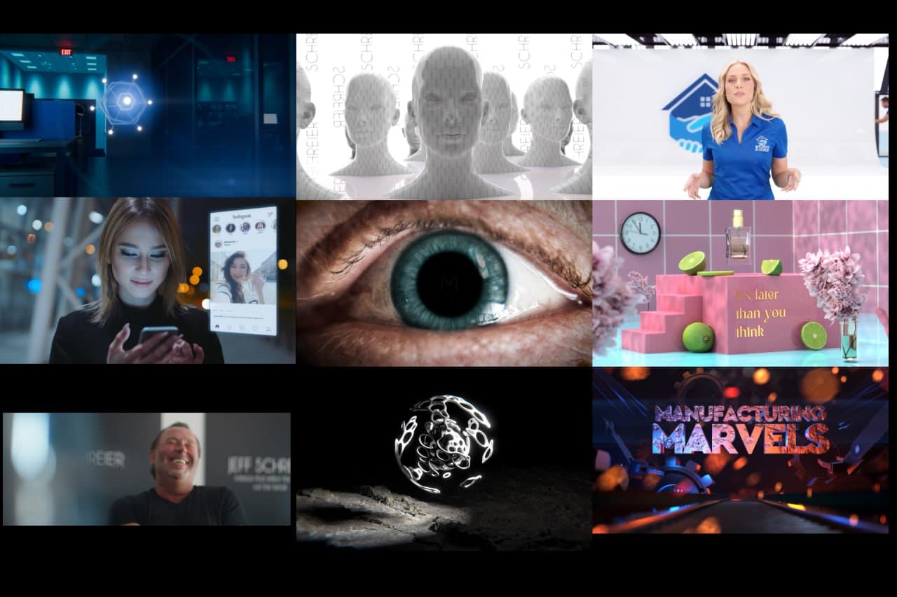 Team member working with headphones in creative environment